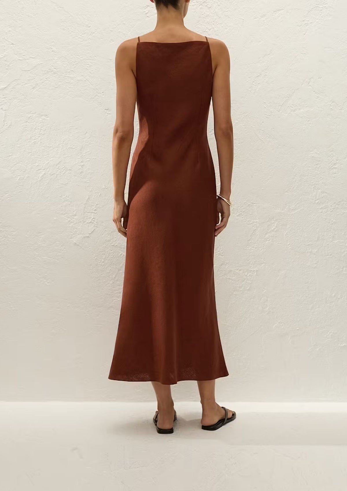 FAITHFULL THE BRAND Aldina Midi Dress - Brick