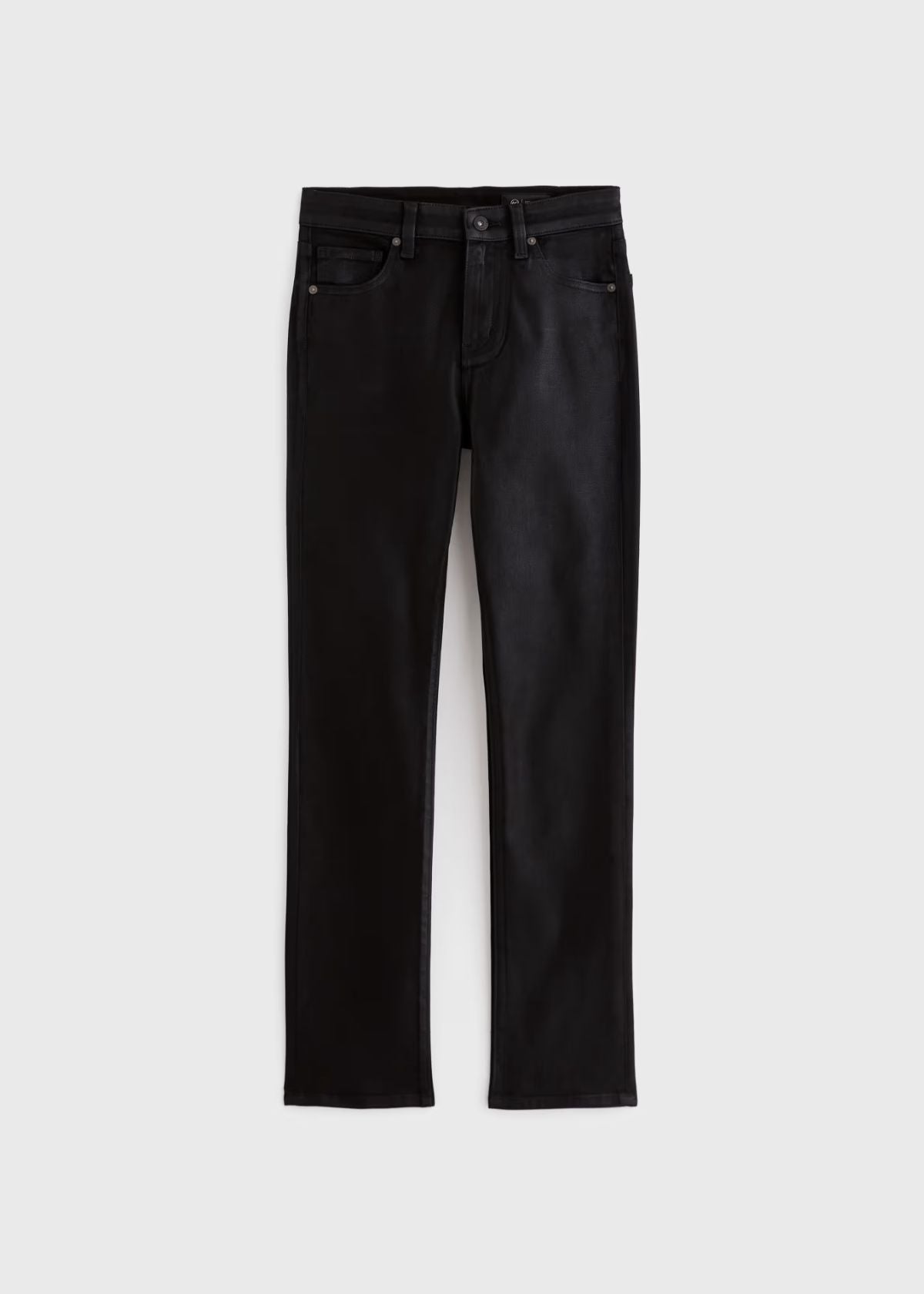 AG Mari Slim Straight Jean - Leatherette Super Black
