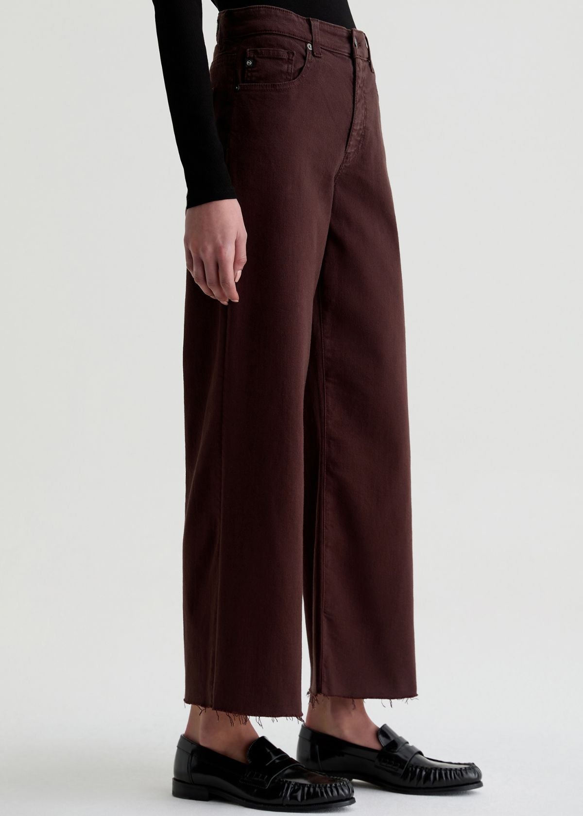 AG Saige Wide Leg Crop Jean - Coffee Bean