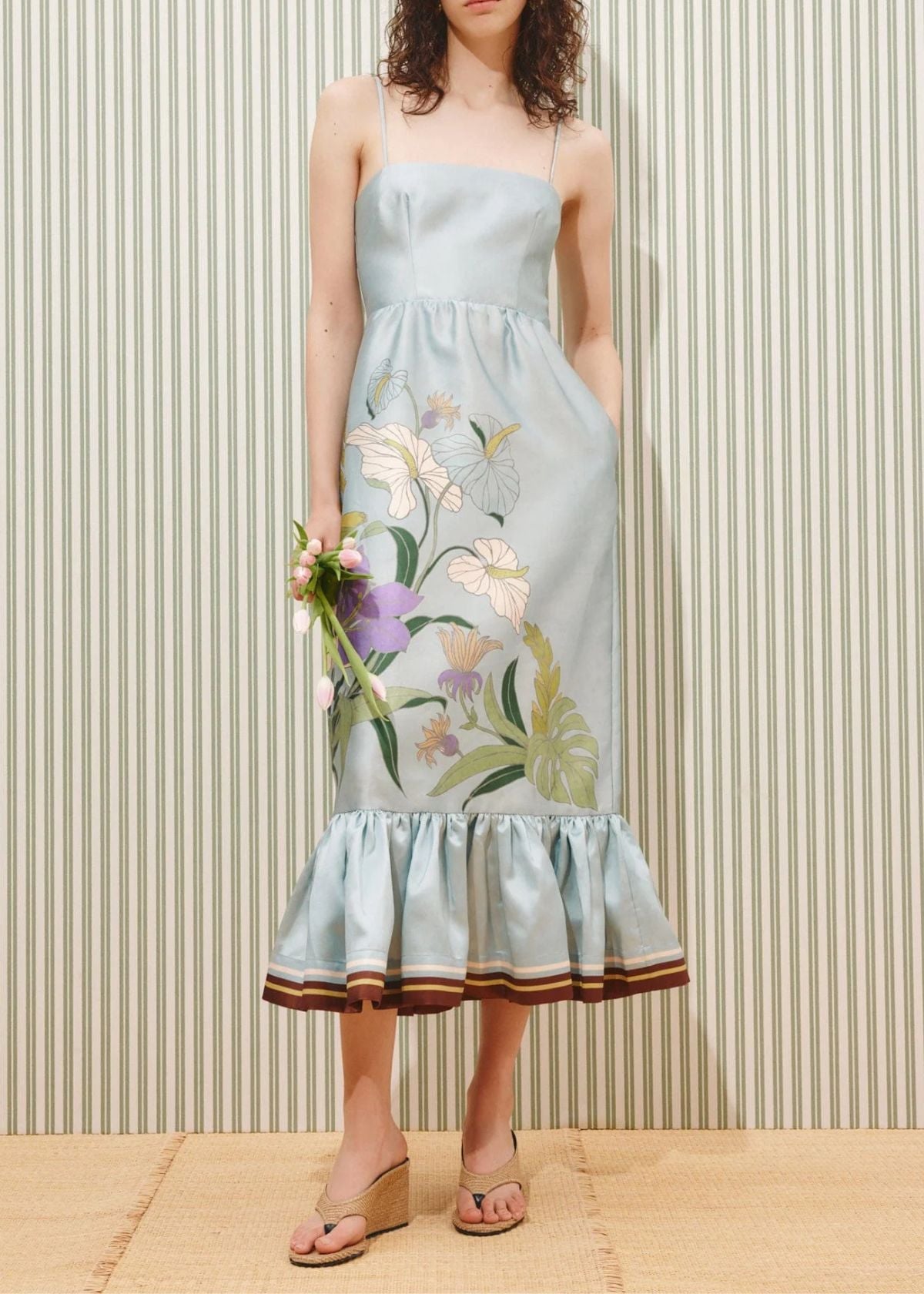 ALEMAIS Alfie Midi Dress - Ice Blue