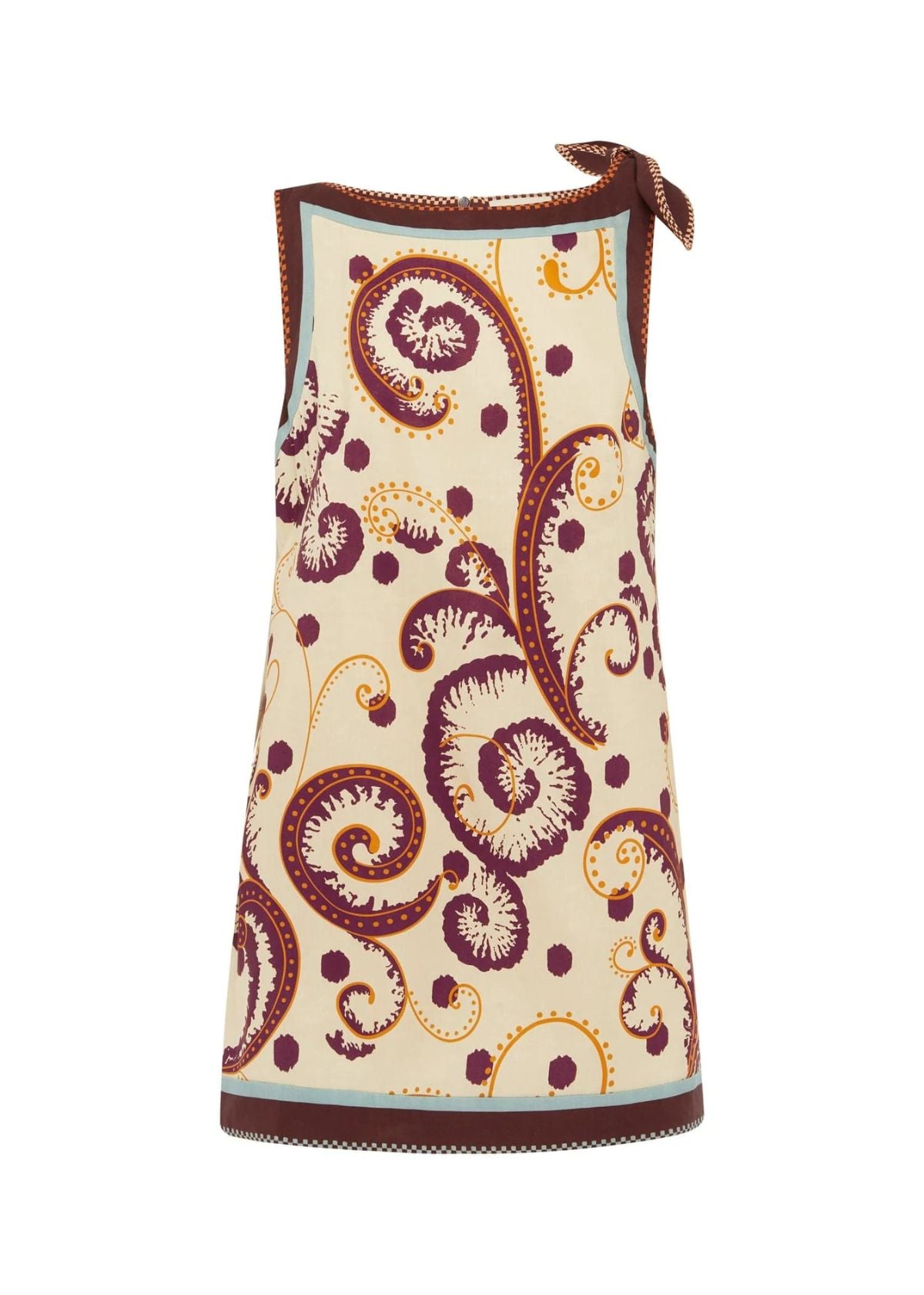 ALEMAIS Wilson Mini Linen-Silk Print Dress