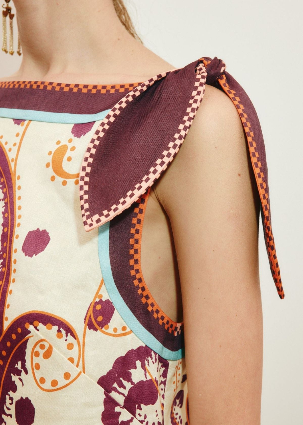 ALEMAIS Wilson Mini Linen-Silk Print Dress