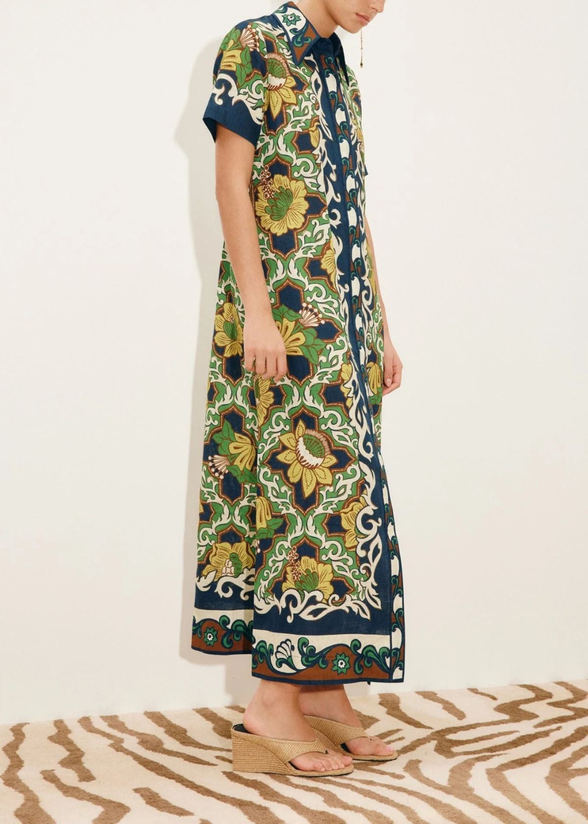 ALEMAIS Liana Shirt Dress - Navy Multi