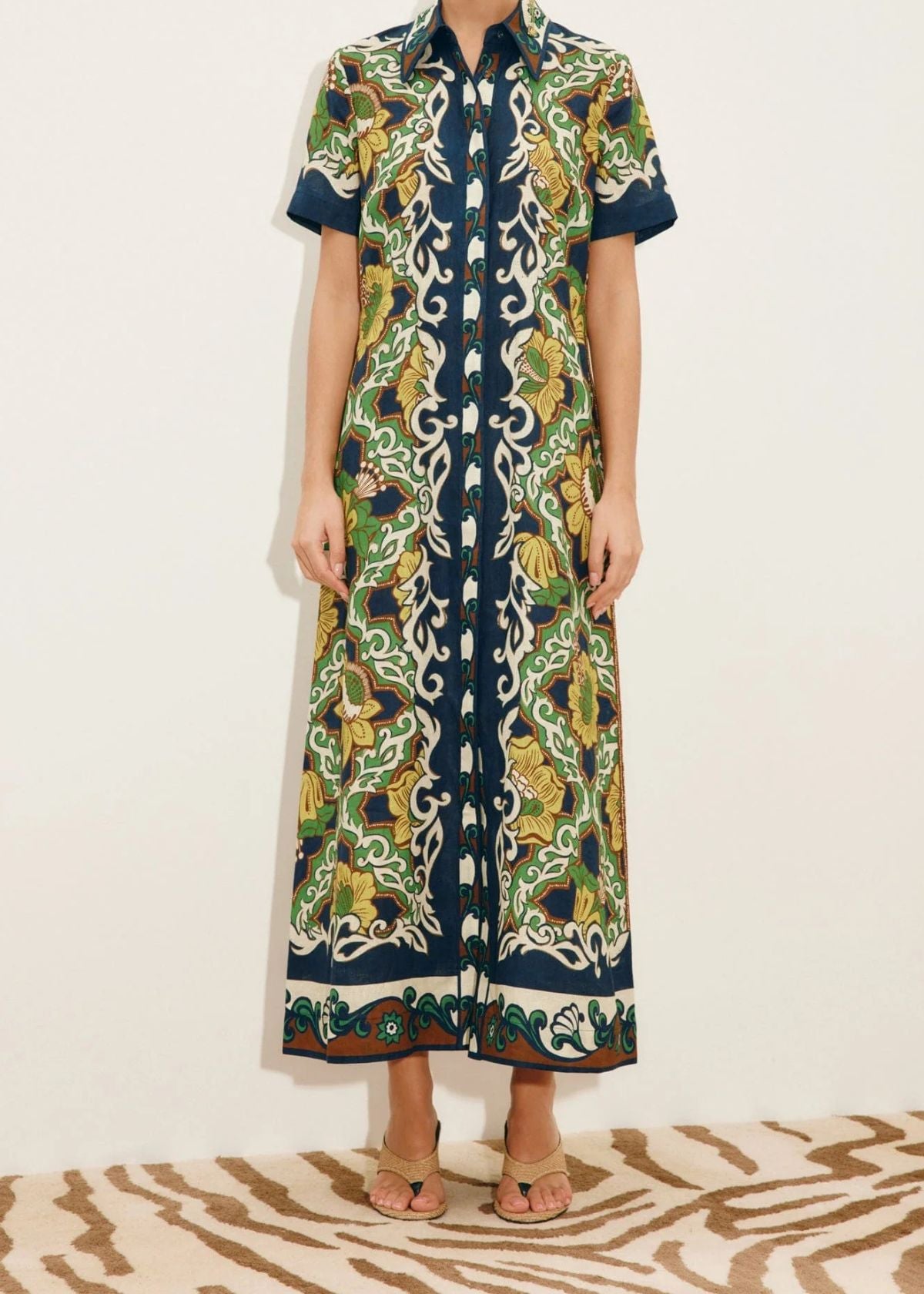 ALEMAIS Liana Shirt Dress - Navy Multi