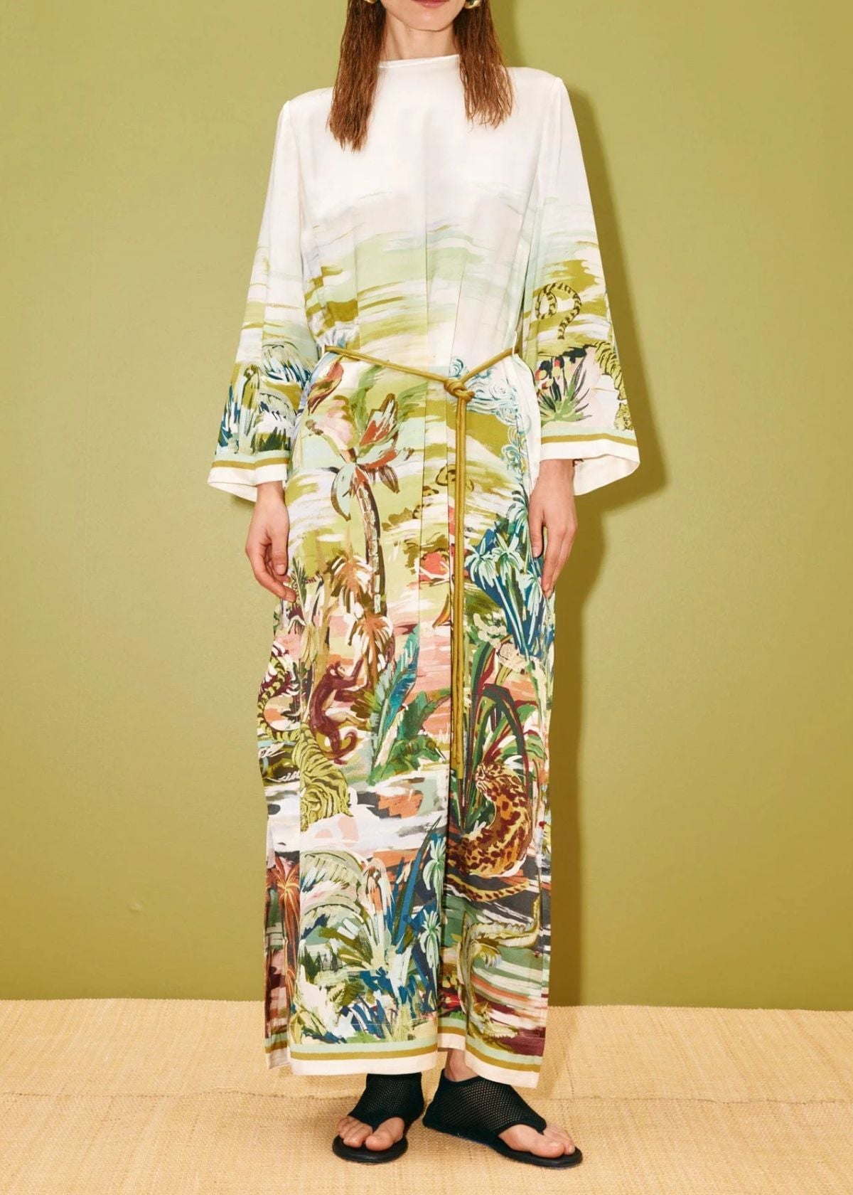 Alemais Jungle Boogie Silk Midi Dress