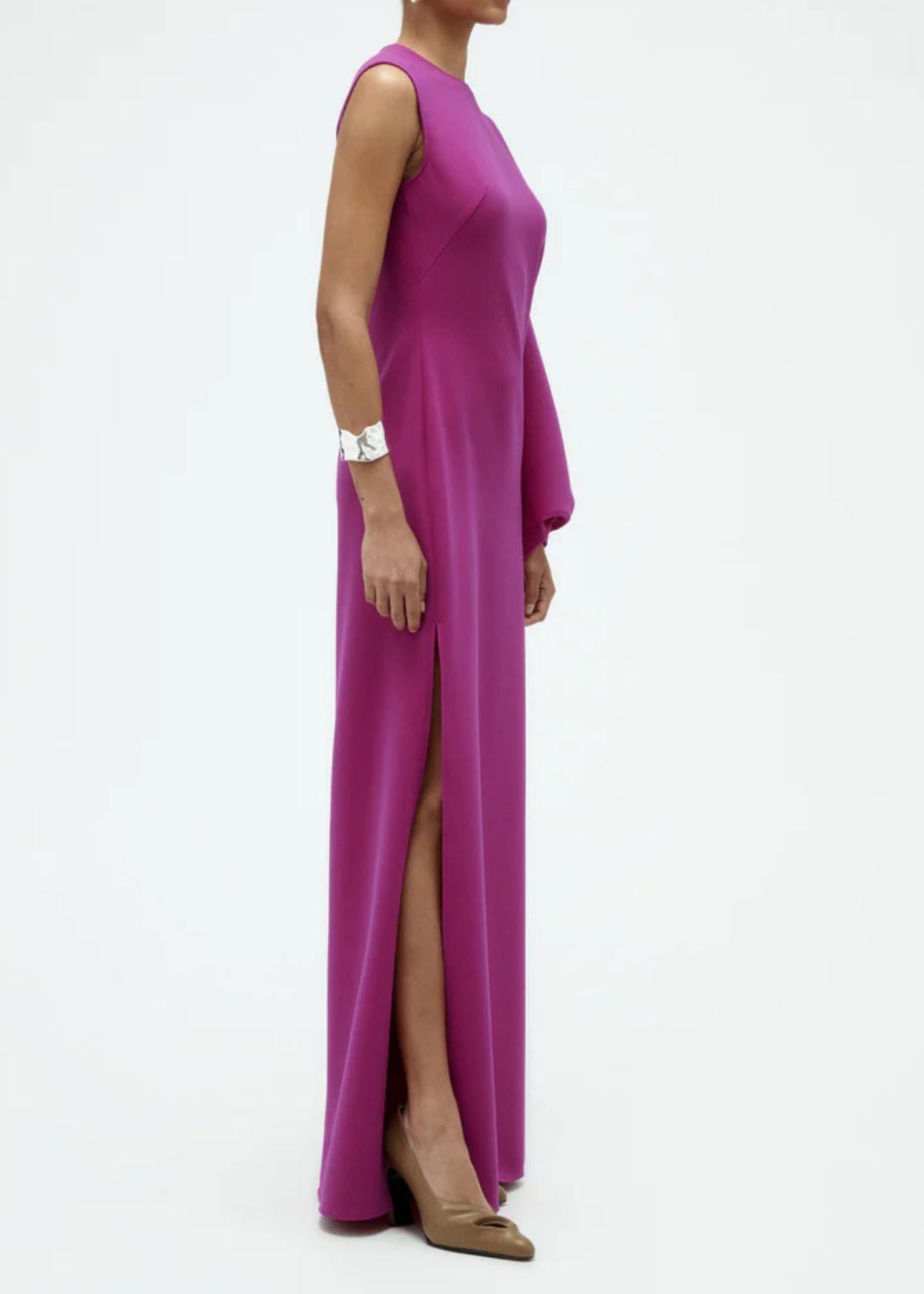 AMSALE One Sleeve Column Gown - Magenta