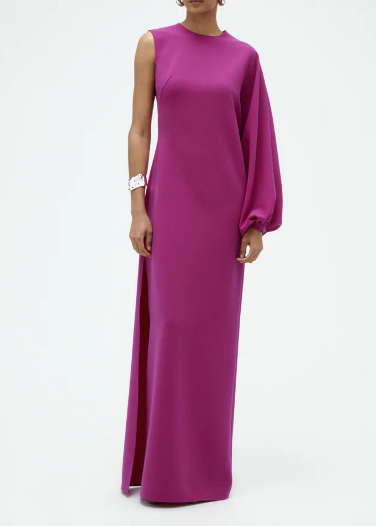 AMSALE One Sleeve Column Gown - Magenta