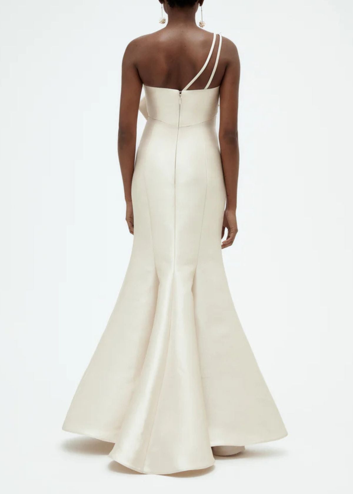 AMSALE Mikado Twisted Double Bow Gown - Champagne