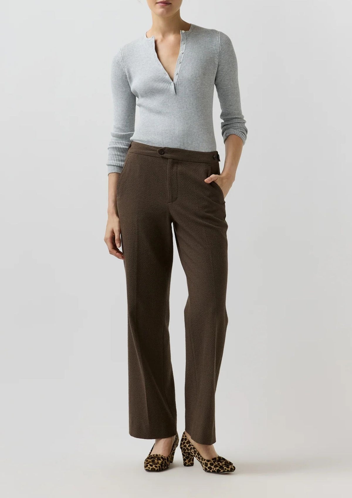 ANN MASHBURN Billie Crinkle Pant - Bark