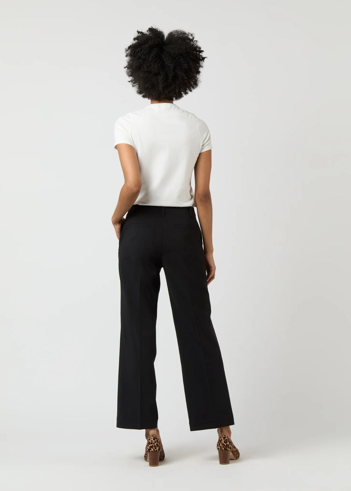 ANN MASHBURN Frankie Cropped Pant - Black Bi-Stretch Tropical Wool