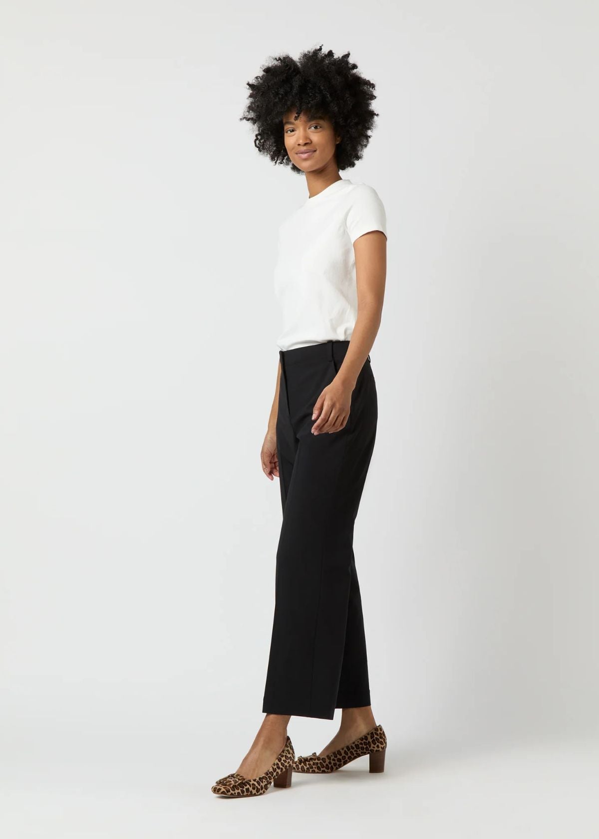 ANN MASHBURN Frankie Cropped Pant - Black Bi-Stretch Tropical Wool