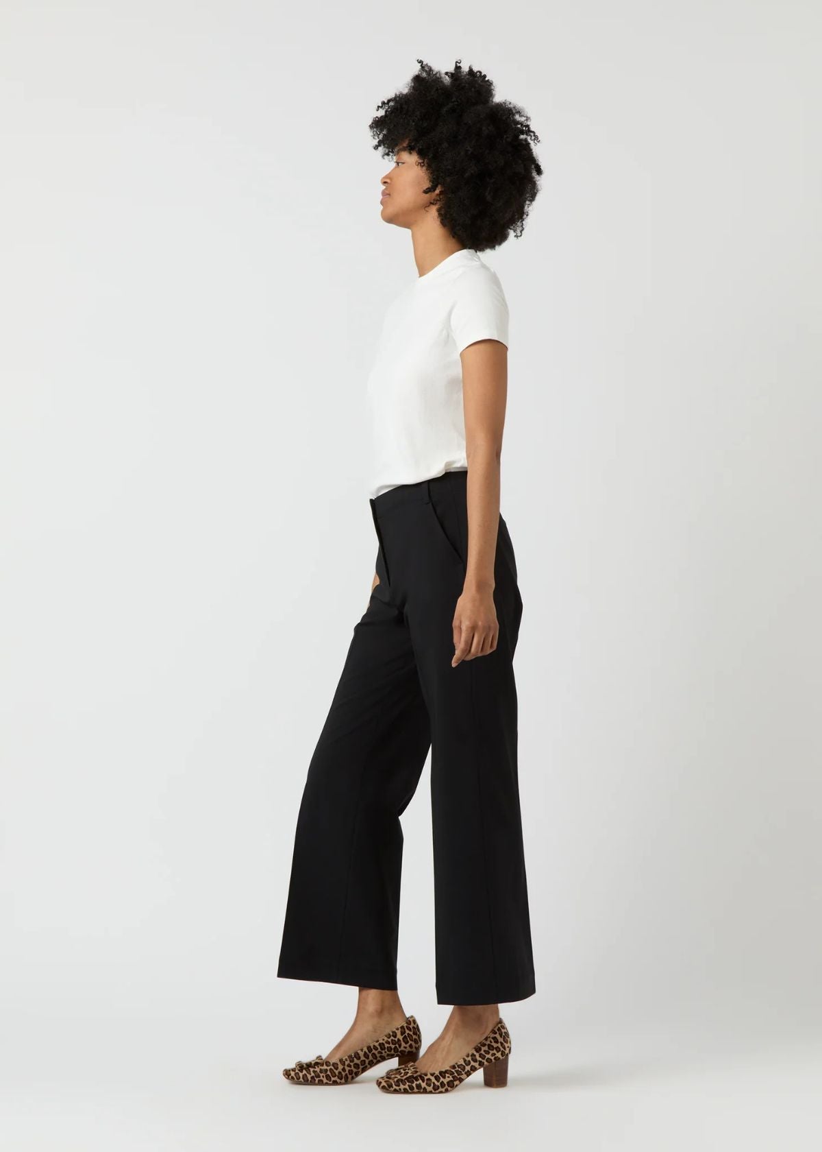 ANN MASHBURN Frankie Cropped Pant - Black Bi-Stretch Tropical Wool