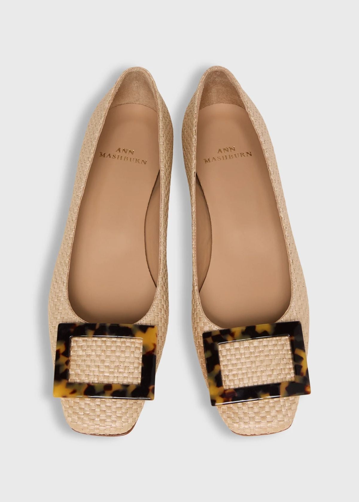 ANN MASHBURN Buckle Shoe - Khaki Basketweave