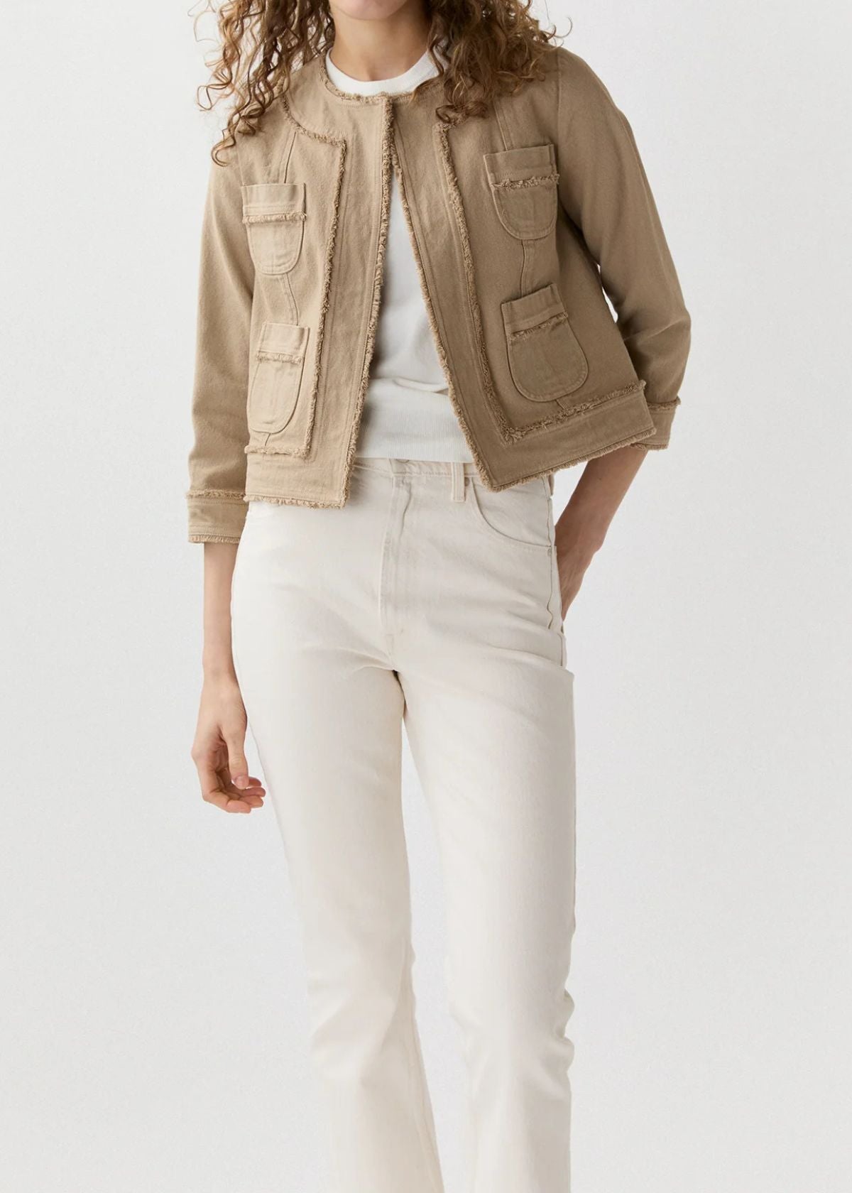 ANN MASHBURN Kiki Jacket - Khaki Stretch Canvas