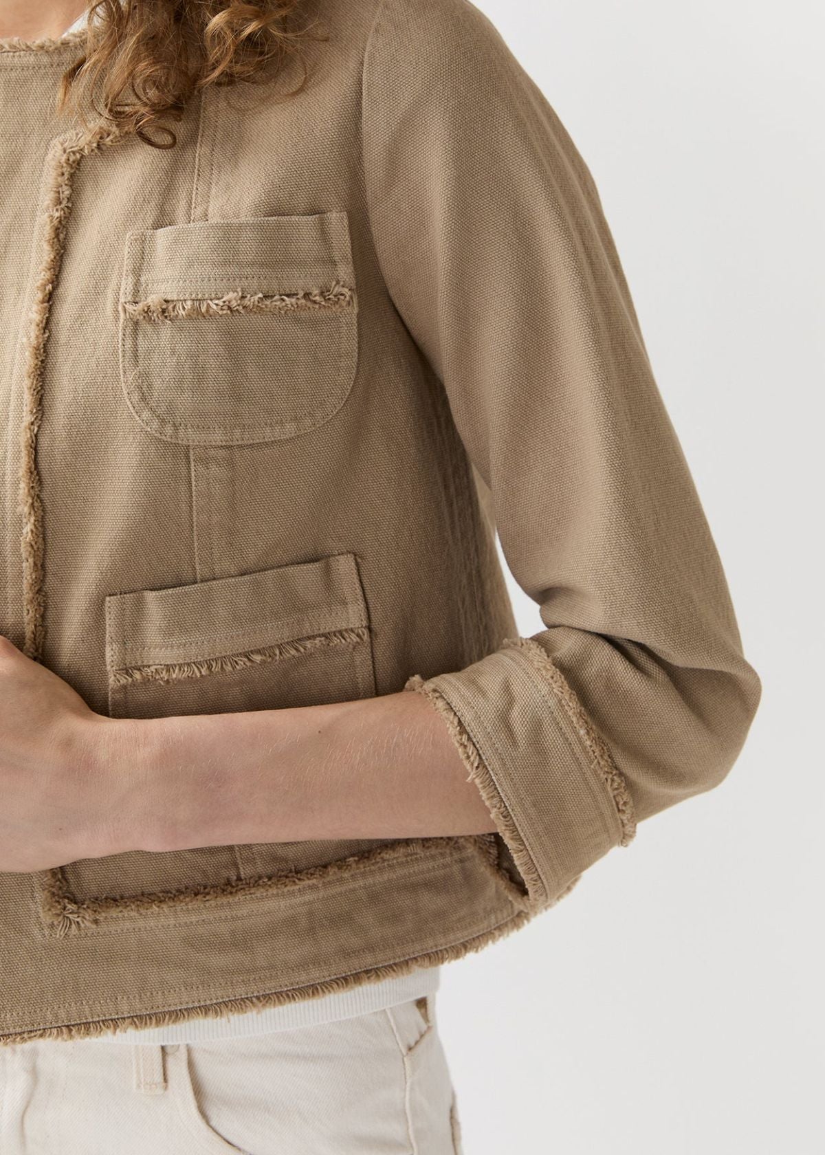ANN MASHBURN Kiki Jacket - Khaki Stretch Canvas