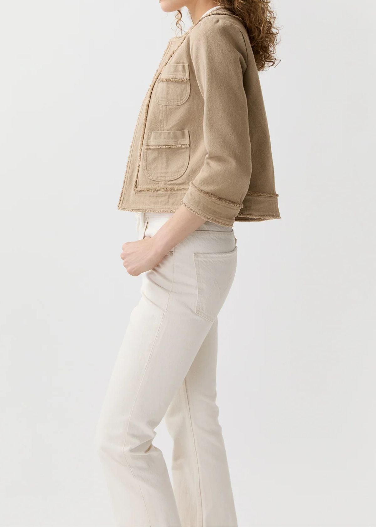 ANN MASHBURN Kiki Jacket - Khaki Stretch Canvas