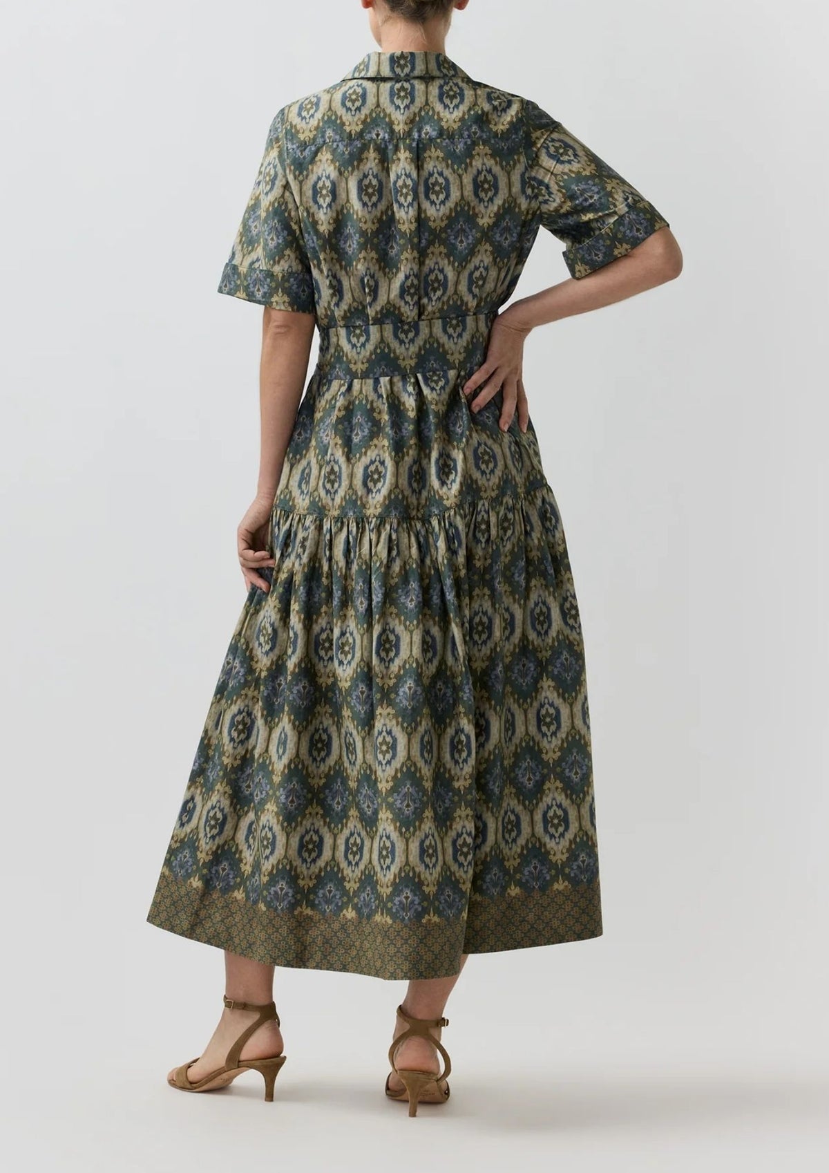 ANN MASHBURN Nathalie Dress - Spruce Tobacco Multi Painted Tapestry
