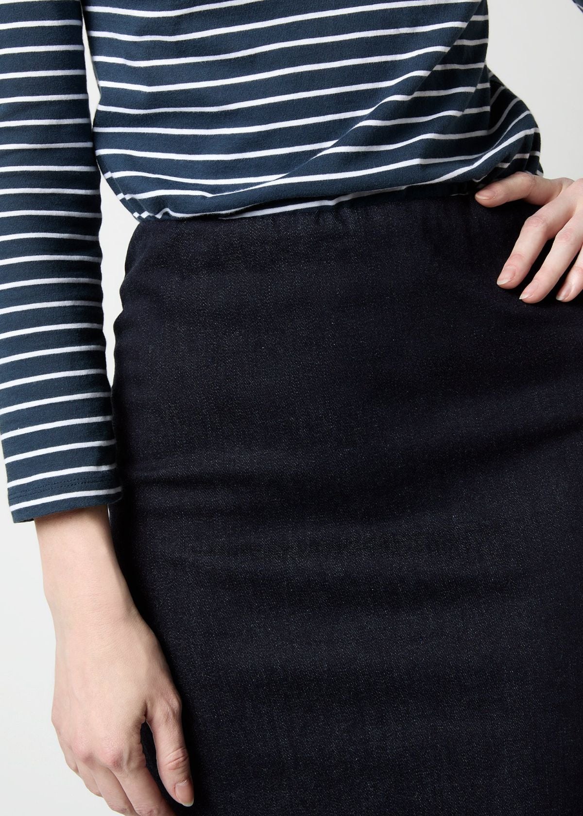 ANN MASHBURN Pull On Skirt - Indigo Stretch Denim