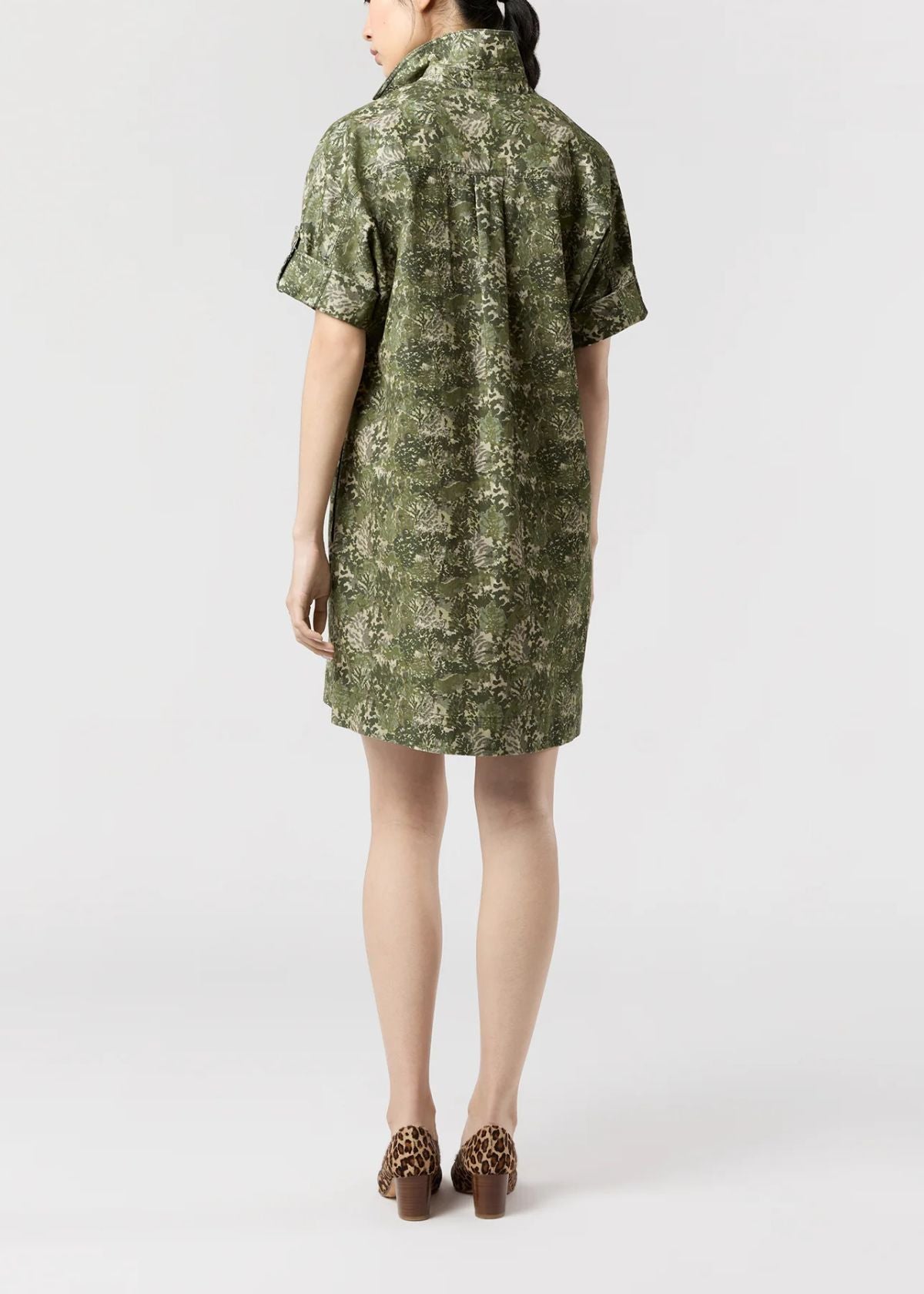 ANN MASHBURN Molly Dress - Olive Multi Harkness Forest