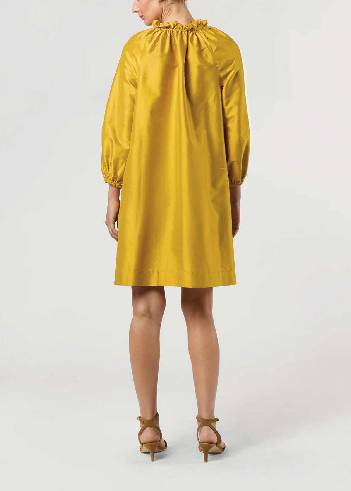 ANN MASHBURN Harper Dress - Mustard Silk Shantung