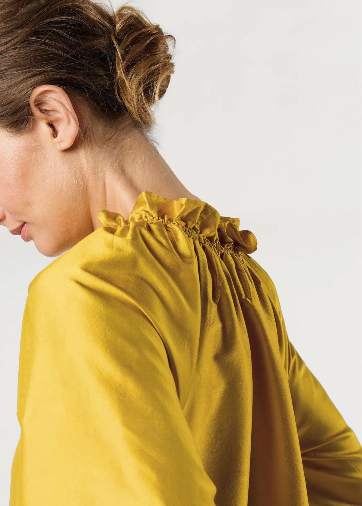 ANN MASHBURN Harper Dress - Mustard Silk Shantung