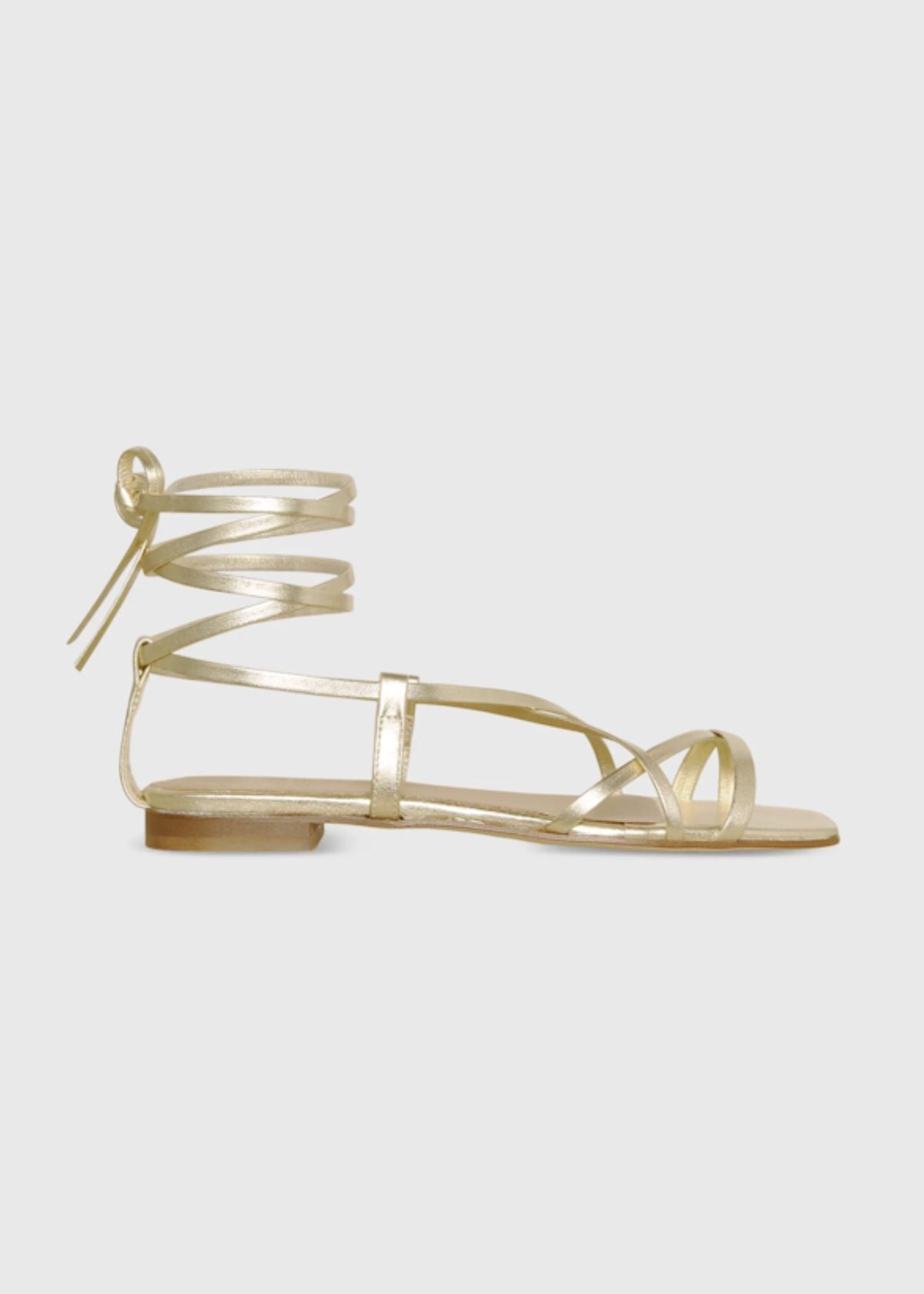 ANN MASHBURN Chloe Tie Sandal - Platino Leather