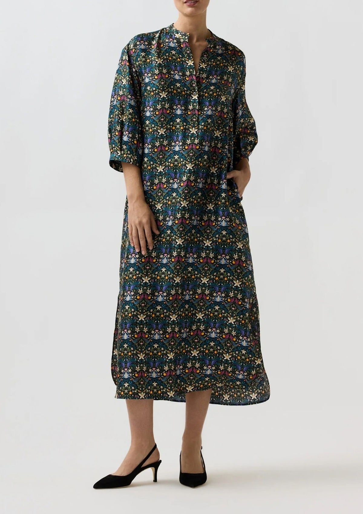ANN MASHBURN Tessa Dress - Forbidden Fruit Liberty Fabric Silk Twill
