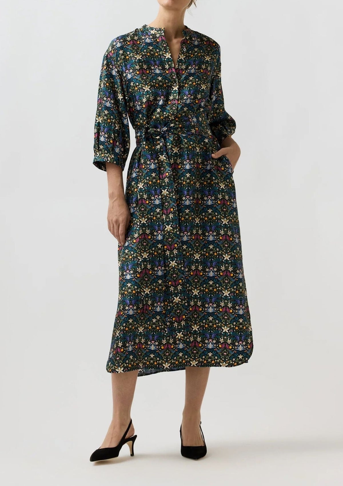 ANN MASHBURN Tessa Dress - Forbidden Fruit Liberty Fabric Silk Twill