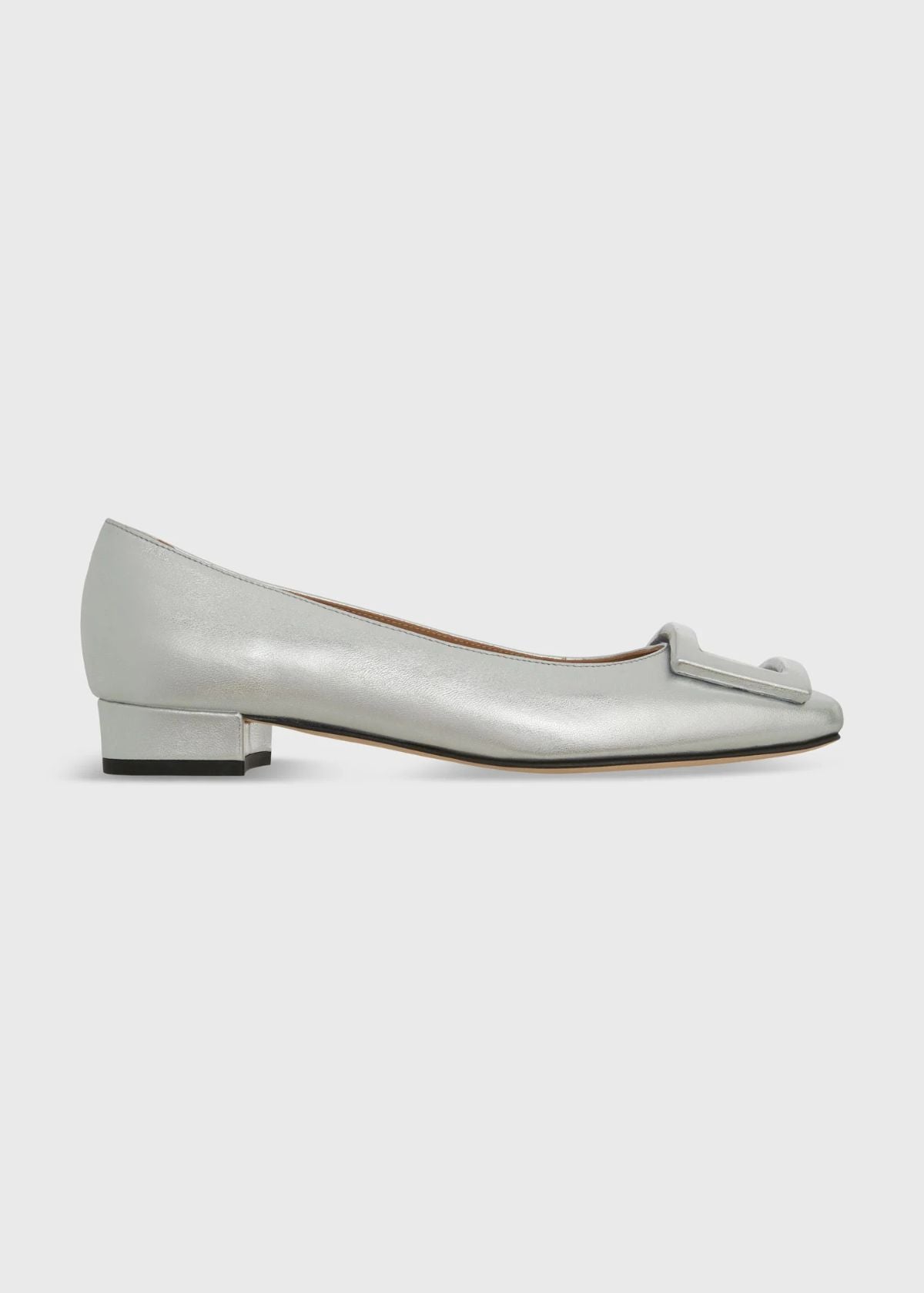 ANN MASHBURN Buckle Shoe - Silver Leather