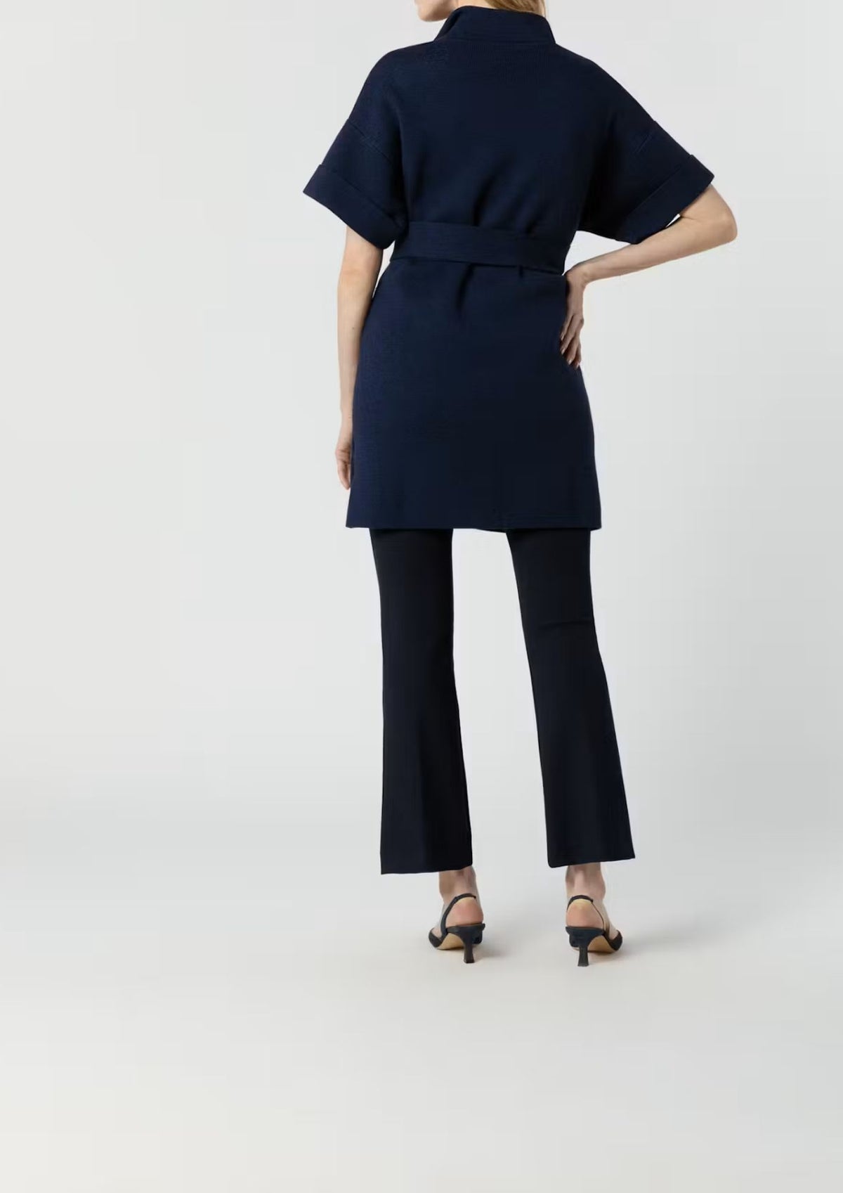 ANN MASHBURN Julia Cardigan Sweater - Heather Navy