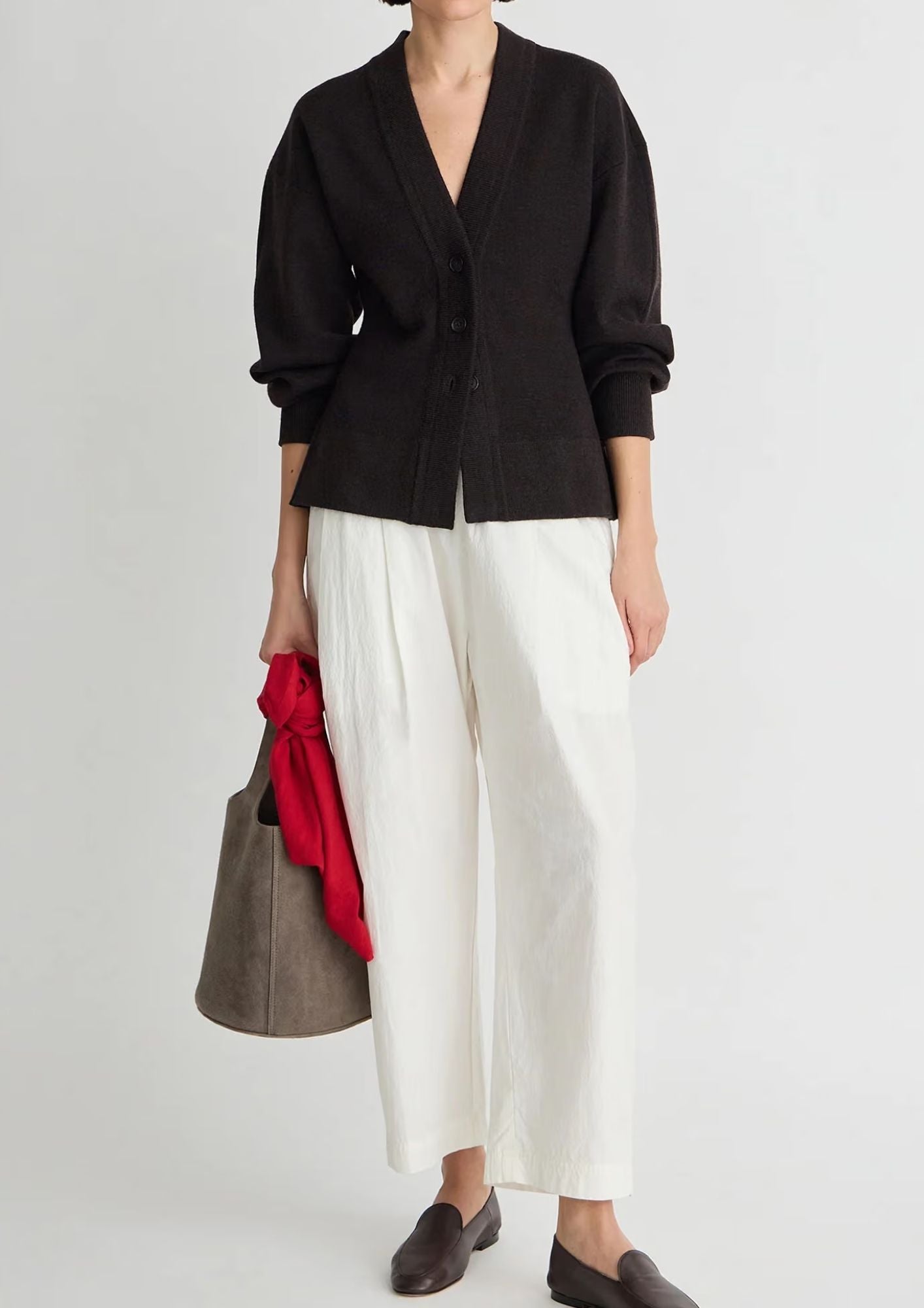 APIECE APART Salina Cardigan Sweater - Deep Espresso