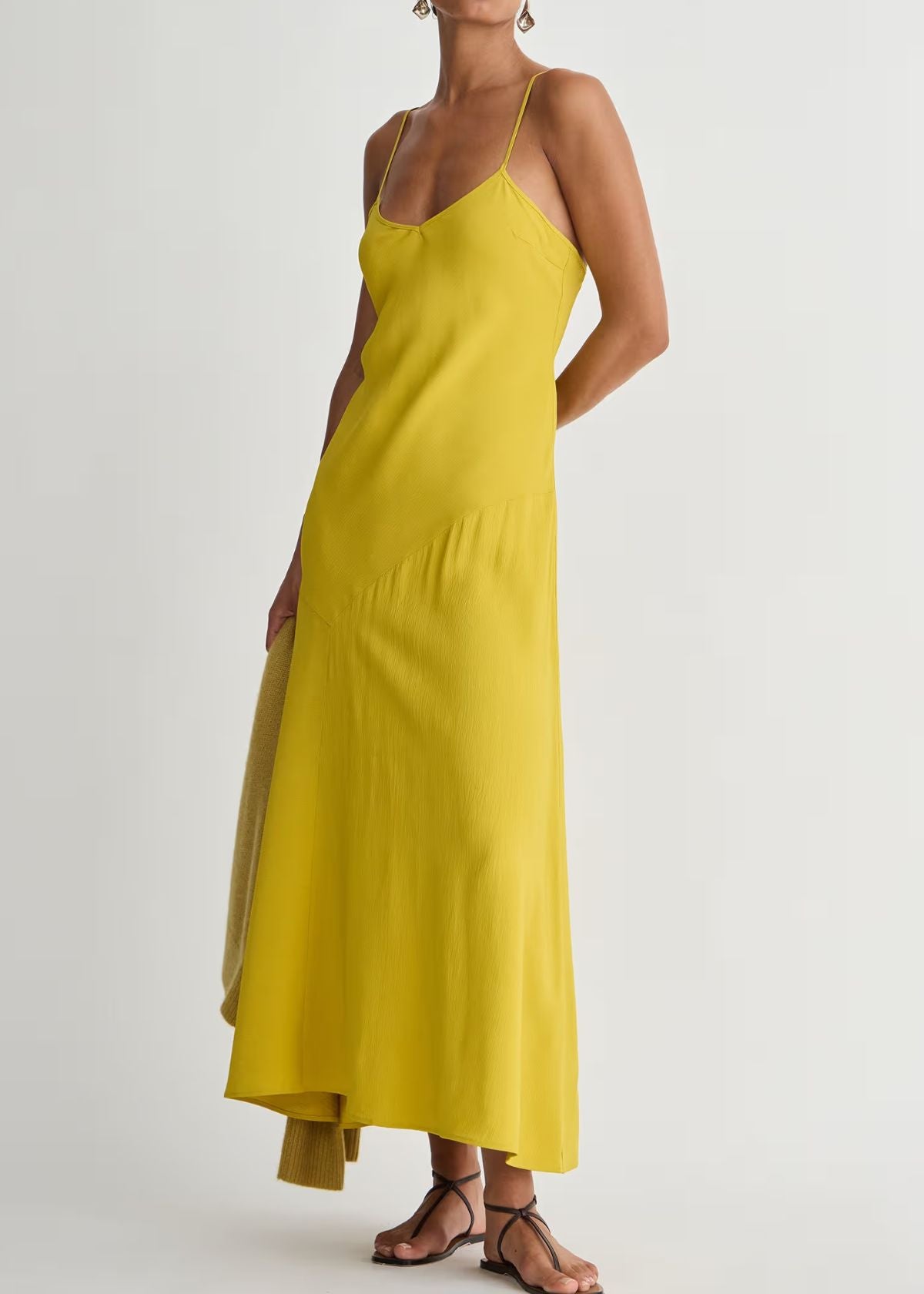 APIECE APART Kasimira Bias Cut Slip Dress - Goldenrod