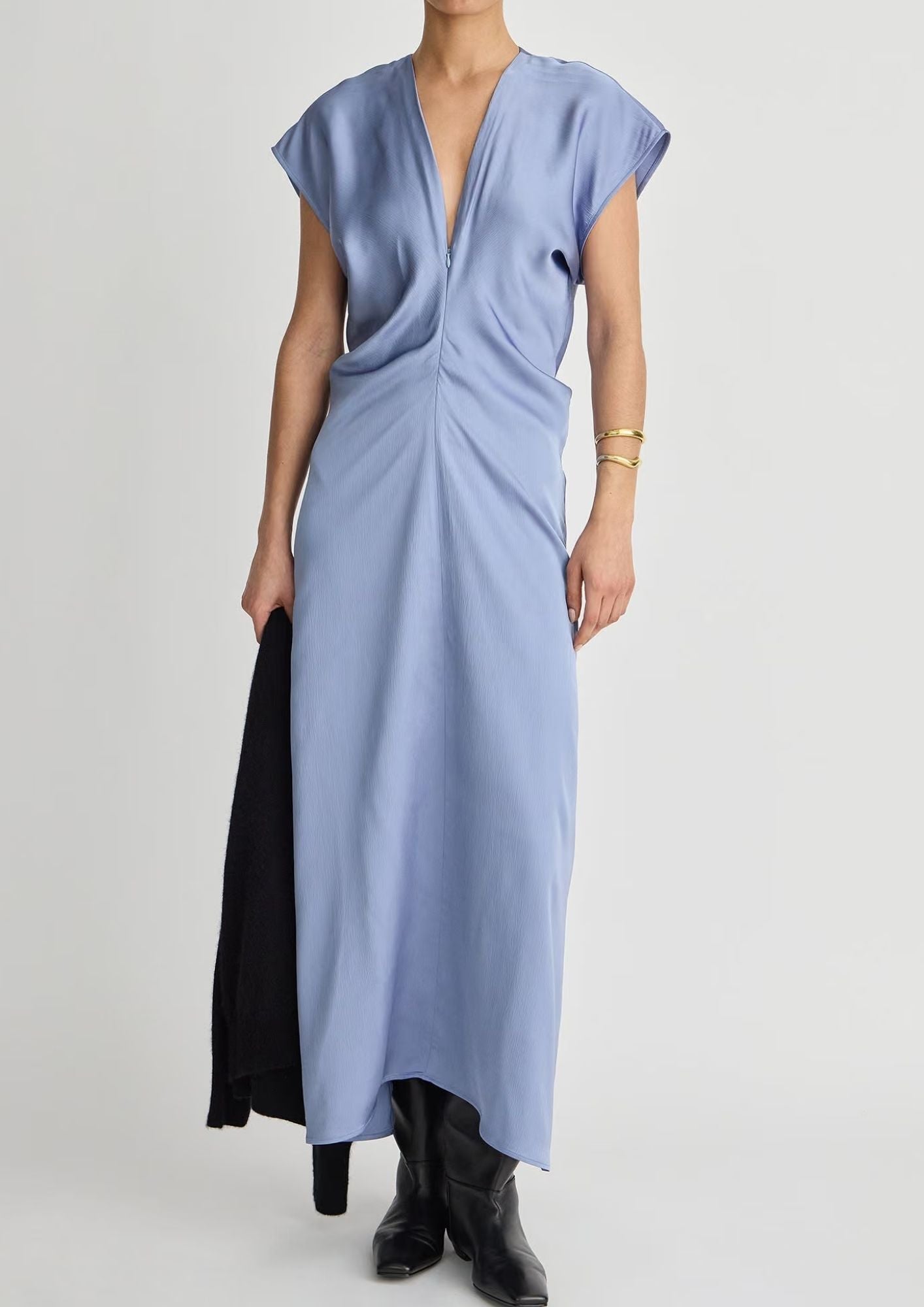 APIECE APART Monde Drape Bias Maxi Dress - Moonstone