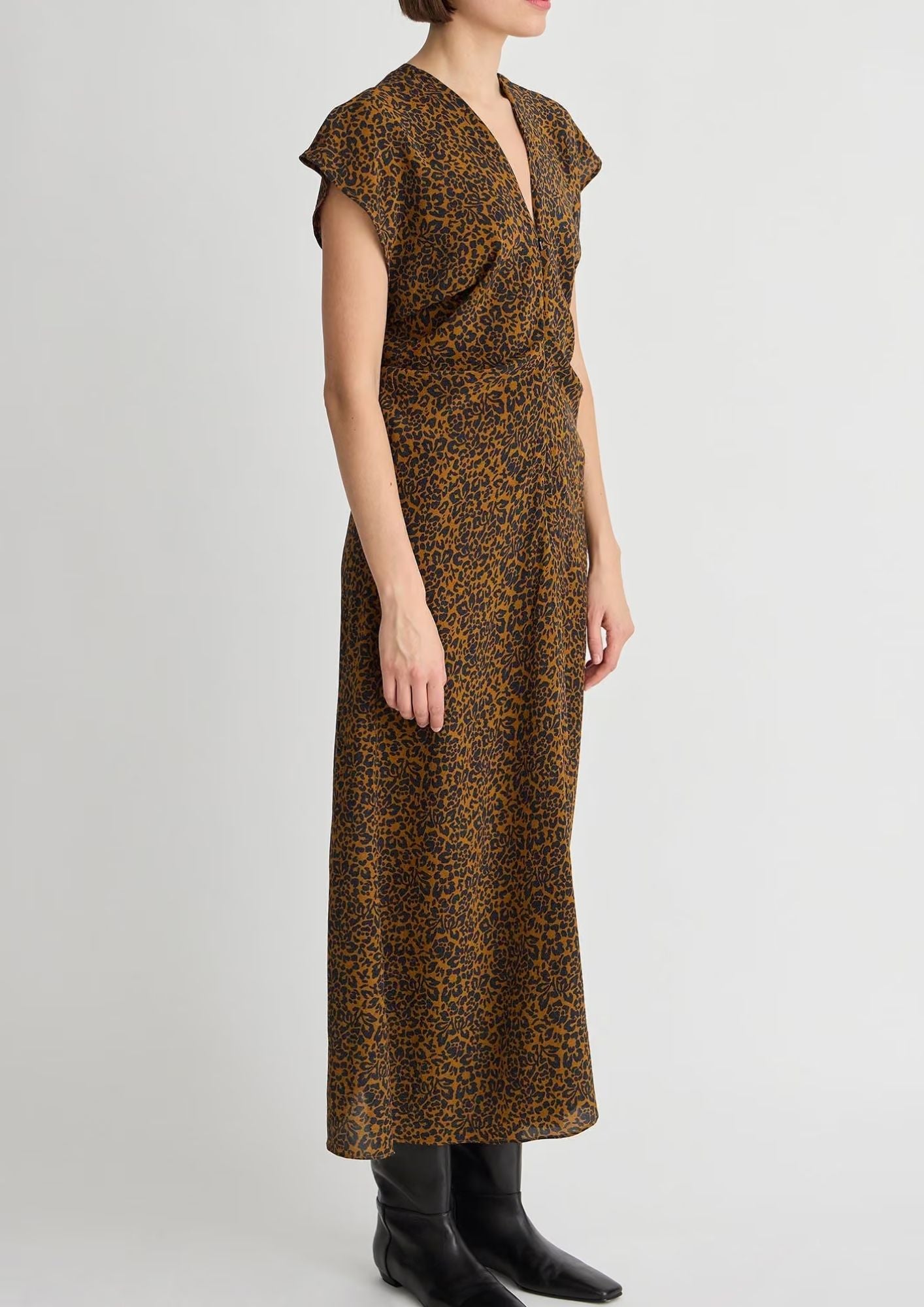 APIECE APART Monde Silky Bias Maxi Dress - Leo Floral Midnight