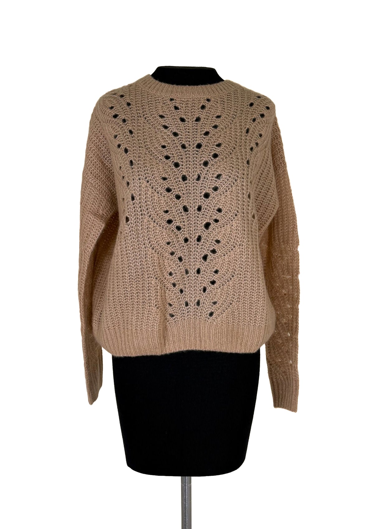 AUTUMN CASHMERE Raglan Links Stitch Stripe Crew Sweater - Honey