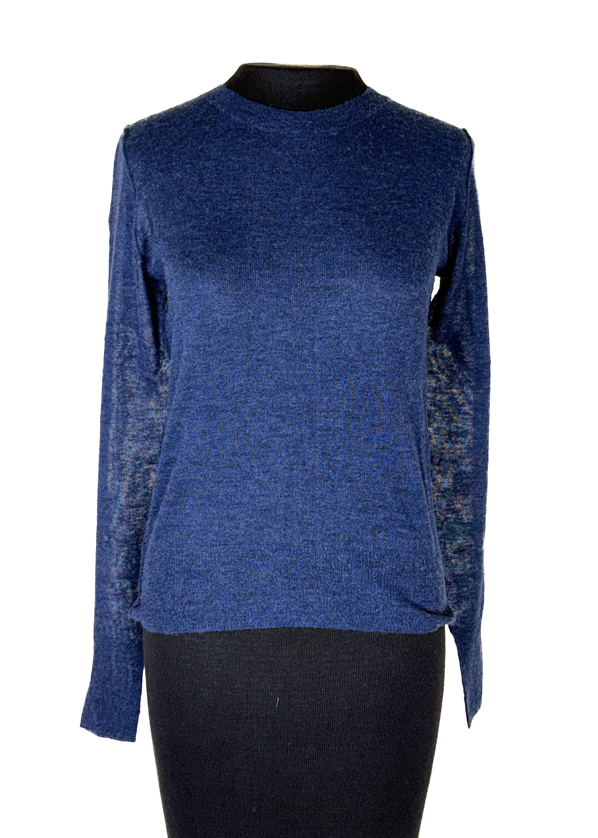 AUTUMN CASHMERE Basic Crew Reversed Seam Sweater - Raw Denim