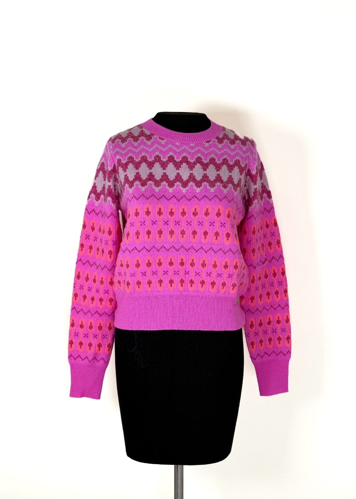 AUTUMN CASHMERE Fair Isle Sweater - Pink Combo