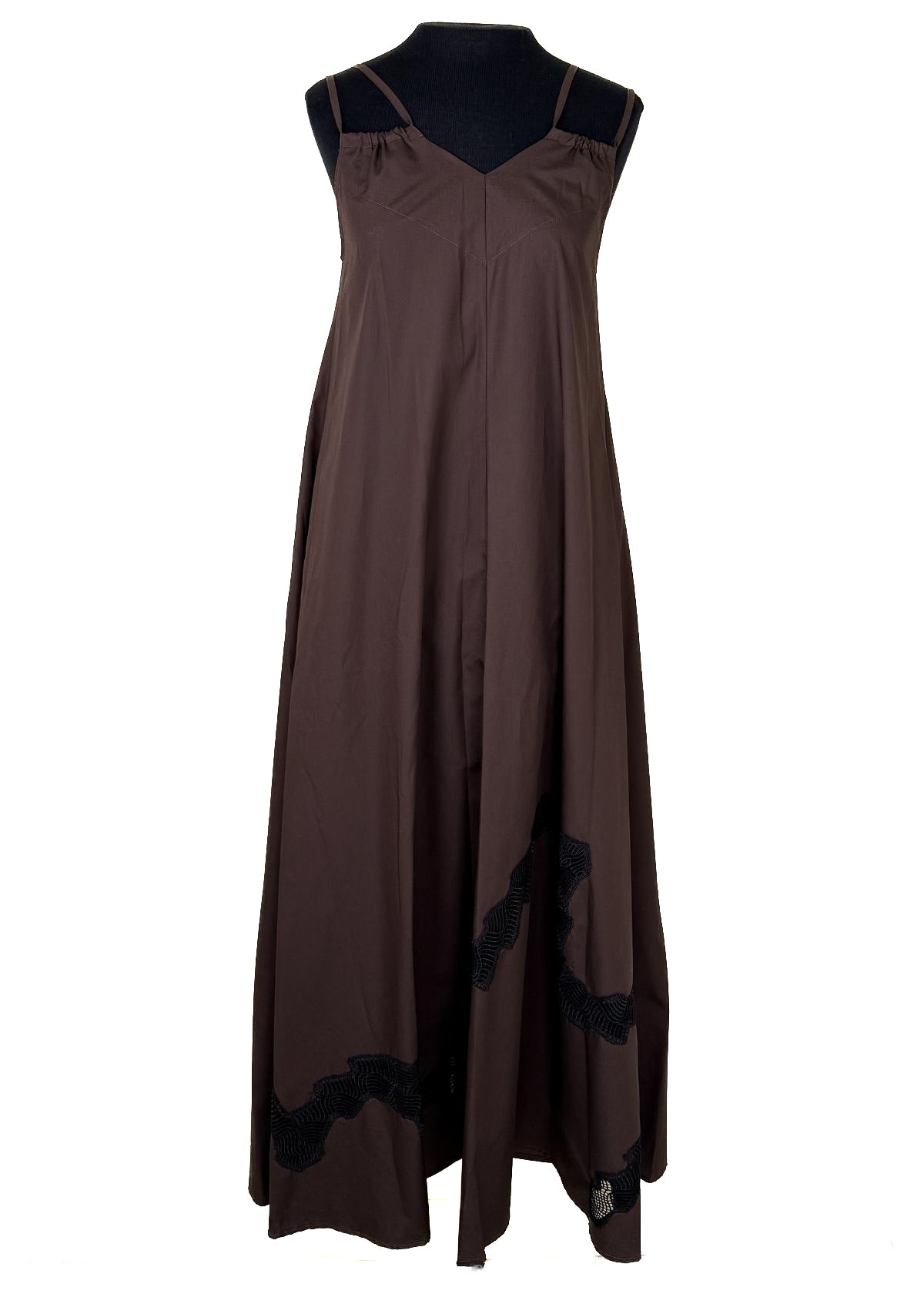 BEATRICE B. Double Strap Cotton Midi Dress - Brown