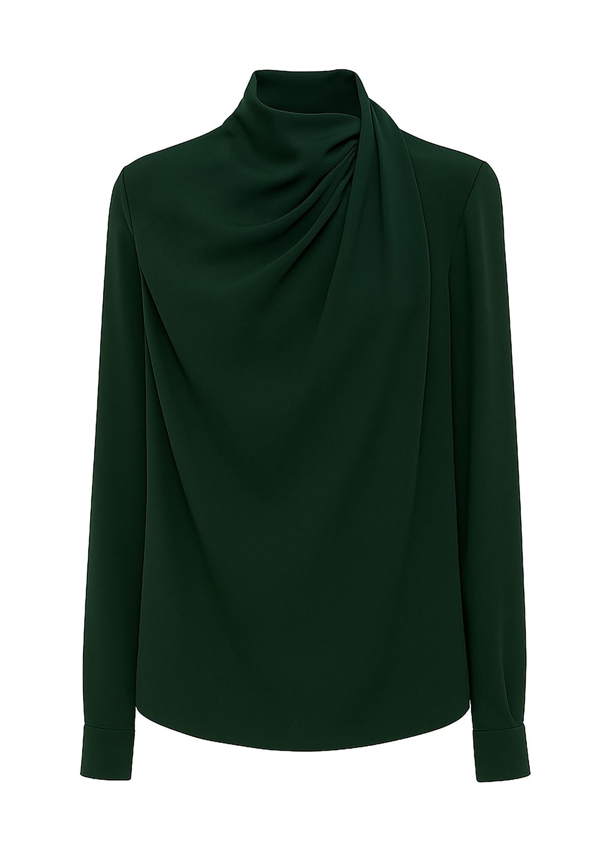 BEATRICE B. Draped High Neck Top - Forest