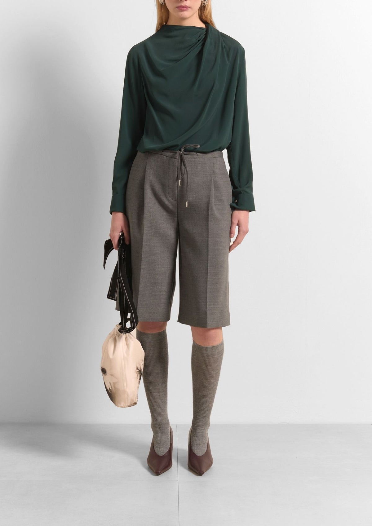BEATRICE B. Draped High Neck Top - Forest
