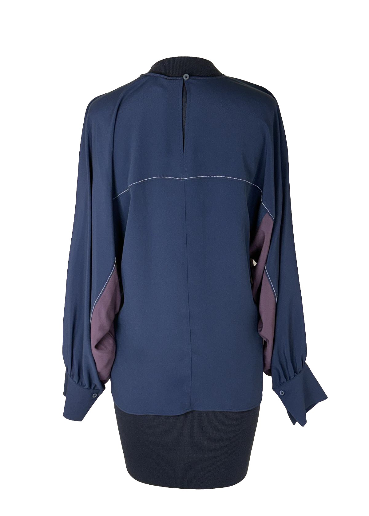 BEATRICE B. Color Block Top - Merlot and Navy