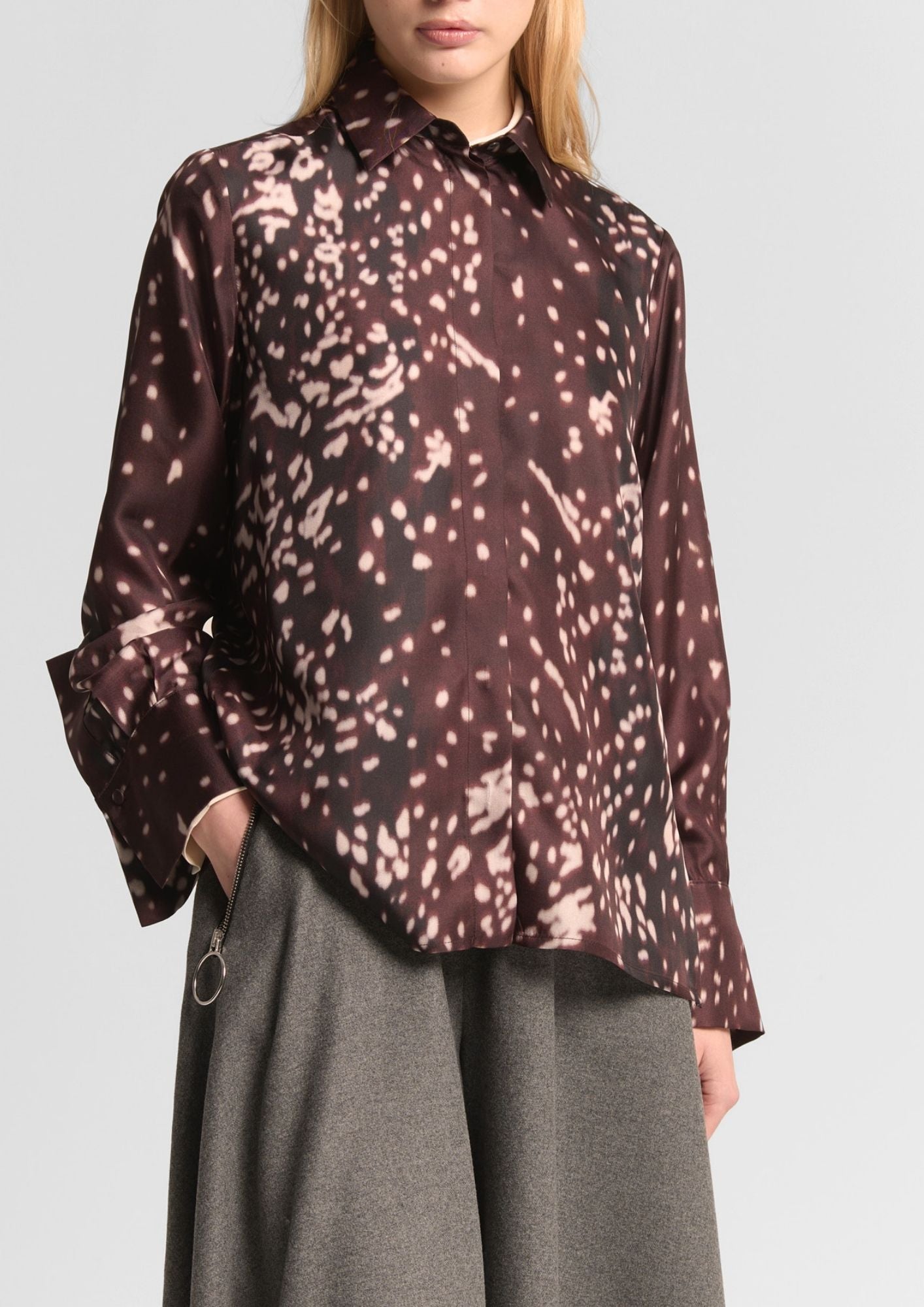 BEATRICE B. Twin Cuff Top - Merlot Multi