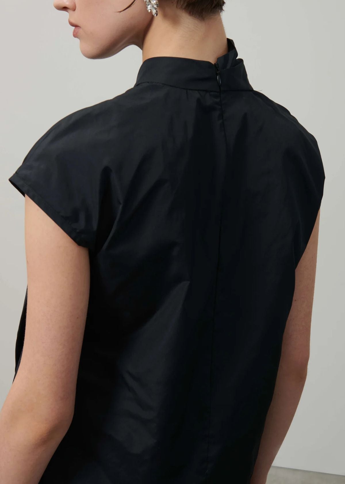 BEATRICE B. Taffeta Scarf Top - Black