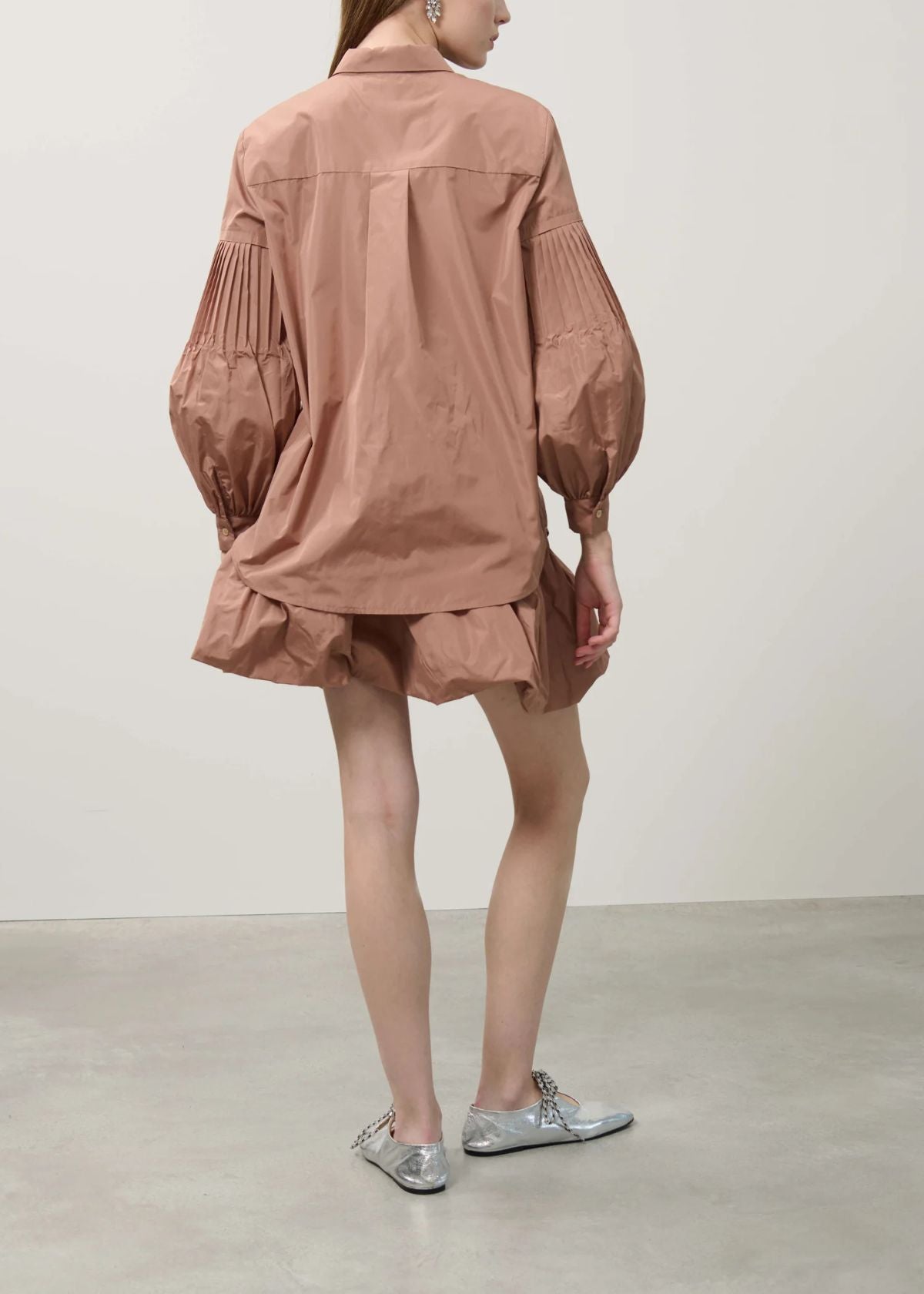 BEATRICE B. Taffeta Balloon Sleeve Top - Dusty Rose