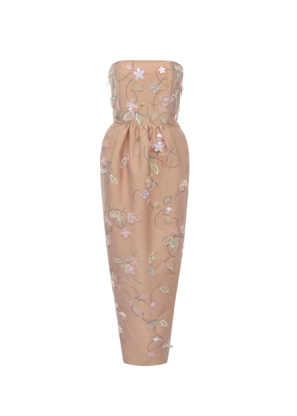 BERNADETTE Embroidered Lena Dress - Clematis on Beige