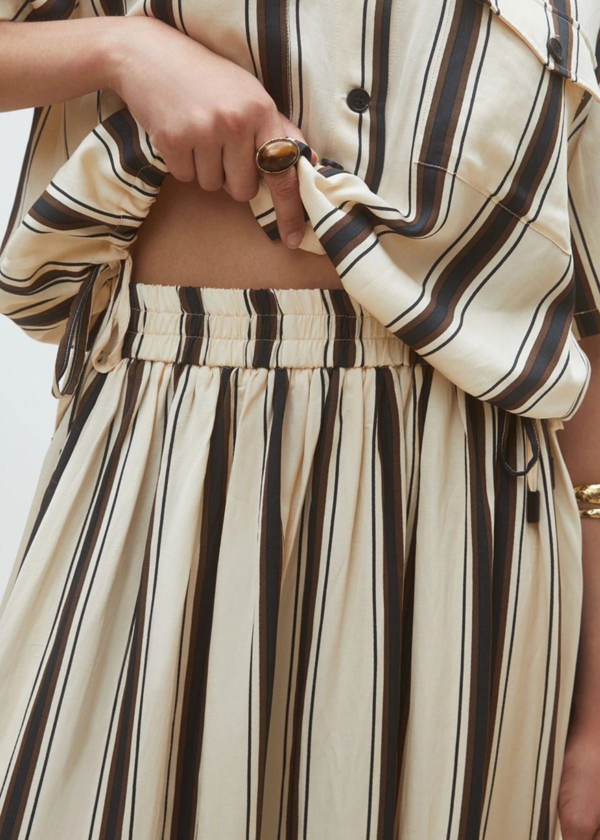 SUNCOO Fidji Long striped skirt