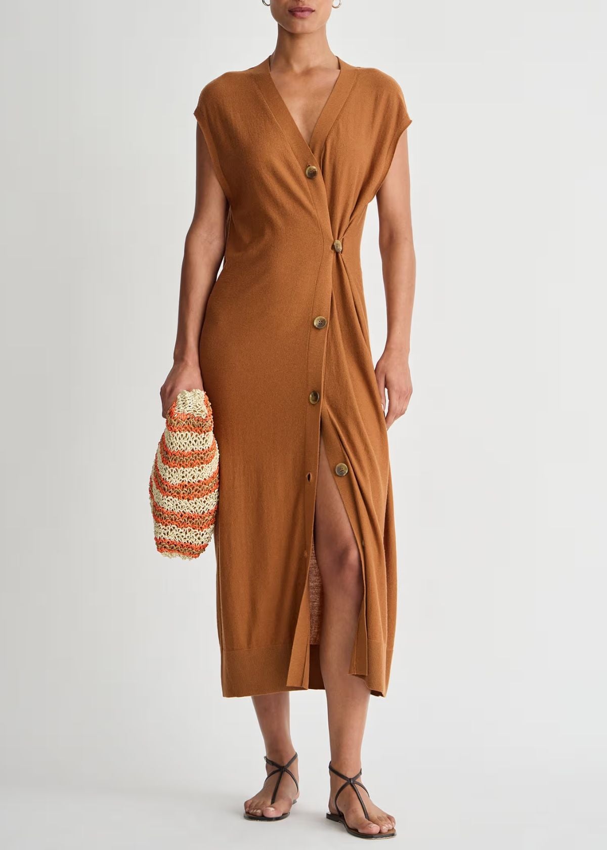 APIECE APART Olana Knit Midi Dress - Harrisa