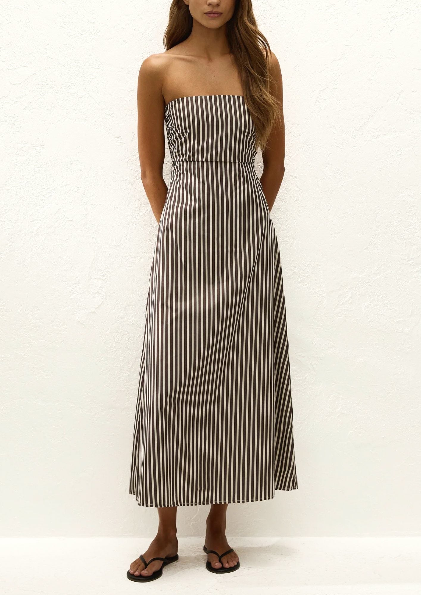 FAITHFULL THE BRAND Casimiro Midi Dress - Rita Stripe Port