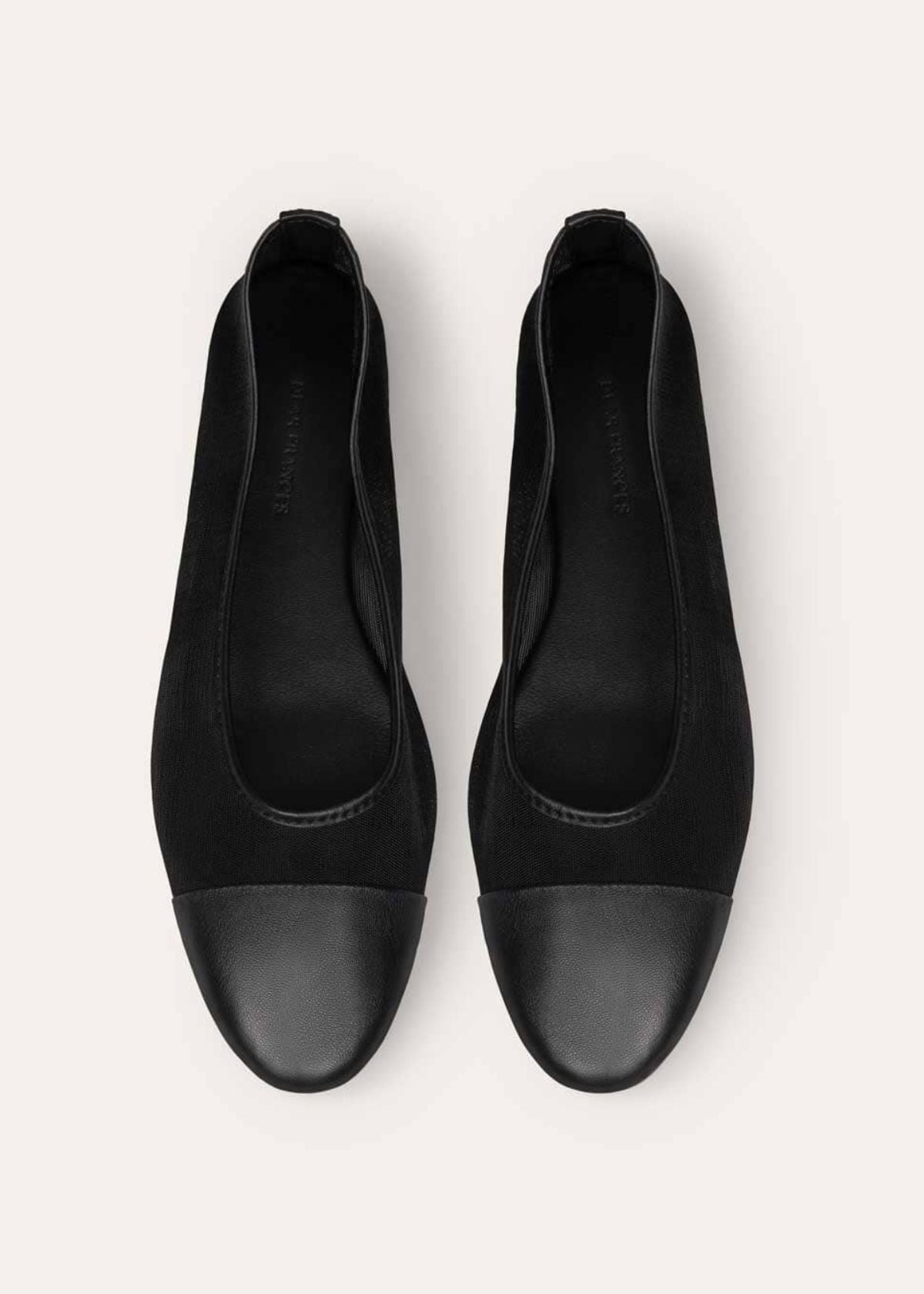 Dear Frances Gala Shoe with Toe Cap - Black Mesh