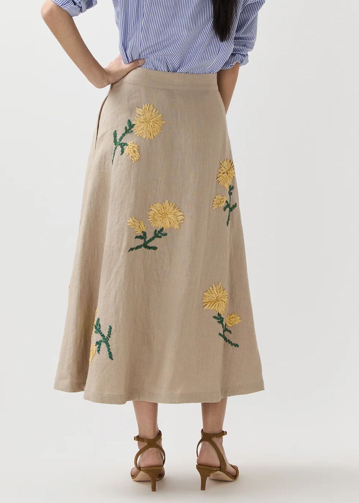 ANN MASHBURN Renee Skirt - Yellow Flax